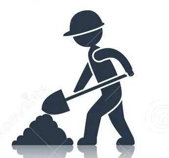 Operaio edile con casco – icona silhouette Icona silhouette di un operaio edile con casco protettivo